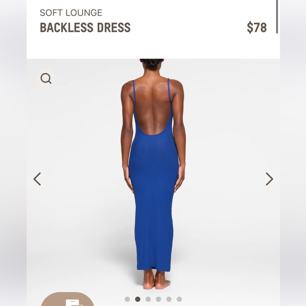 Skims soft lounge backless dress Cobalt blue